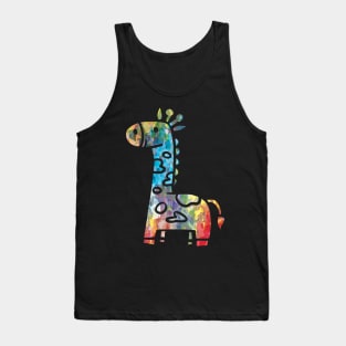 Funny giraffe colorful tshirt Tank Top